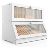 Brand New LOHASOK Double Layer Bamboo Bread Box for Kitchen Counter White $45.99 Retail *N