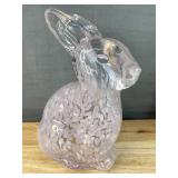 Brand New Easter Glass Standing Purple Bunny, 3 Cracked Egg Baskets, Egg Plate and Carrot Plate *N