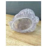 Brand New Easter Glass Standing Purple Bunny, 3 Cracked Egg Baskets, Egg Plate and Carrot Plate *N