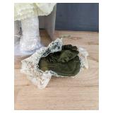 New 1st Impressions Porcelain Doll with Green Dress and Bonnet *B