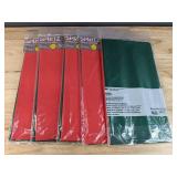 Lot of 5 Brand New Spritz 52" x 108" Plastic Table Covers, 2 Count in Each Package *B