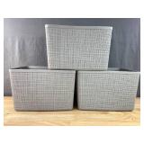 Set of 3 Brand New Curver 19 Quart Resin Baskets in Gray *N