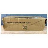 Brand New Thatch Rake 15 Inch Wide Dethatcher Rake Robust Lawn Dethatcher for Cleaning Dead Grass Efficient Steel Metal Rake with Handle Thatching Rake for Garden and Yard Orange $41 Retail *N