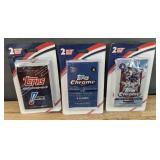 3 Brand New Factory Sealed Topps MLB Baseball Packages with 2 Packs Each *N
