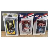 2 Brand New Factory Sealed Topps MLB Baseball Packages with 2 Packs Each and Mystery Pack MLB Baseball Cards with 3 Packs *N