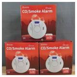 3 Brand New Elvicto CO/Smoke Alarm LCD Display *N