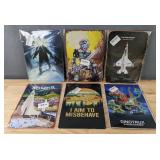 6 New 5" x 12" Aluminum Signs: Reykjavik Iceland, I aim to Misbehave, Dinotrux Supercharged, Etc. *N