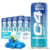 36 Brand New Cellucor C4 Smart Energy Drink, Blue Raspberry Flavor Cans - 3 Cases *N