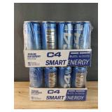 24 Brand New Cellucor C4 Smart Energy Drink, Blue Raspberry Flavor Cans - 2 Cases *N