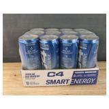 24 Brand New Cellucor C4 Smart Energy Drink, Blue Raspberry Flavor Cans - 2 Cases *N