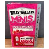 Brand New 18 Packages of Wiley Wallaby Minis Watermelon Licorice Bites *N