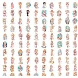 100 Brand New Bikini Cartoon Character Stickers *N