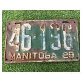1929 Manitoba License Plate