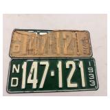 Matched Set 1933 ND License Plates