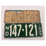 Matched Set 1933 ND License Plates