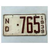 1939 ND 3 Digit License Plate