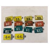 1959-1964 ND License Plate Tabs