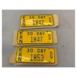 1959 Kansas 30 Day Plates