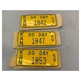 1959 Kansas 30 Day Plates