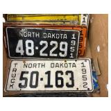 Box Of Vintage ND License Plates