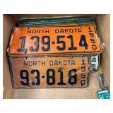 Box Of Vintage ND License Plates