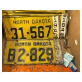 Box Of Vintage ND License Plates