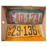 Box Of Vintage ND License Plates