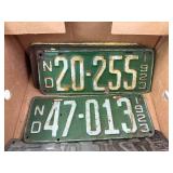 Box Of Vintage ND License Plates