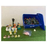 Tote of Christmas Lights & Figurines