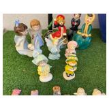 Tote of Christmas Lights & Figurines