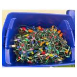 Tote of Christmas Lights & Figurines