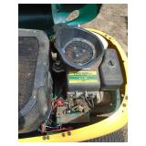 Yard Bug riding mower. Consignor says it starts & does run but needs a battery & a little tlc. As shown.