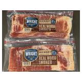 Wright Brand Hickory Smoked Thick Cut Bacon - 2 Packs, 24 oz Each