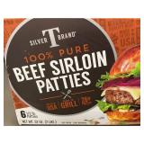 Silver T Brand 100% Pure Beef Sirloin Patties - 6 Count, 1/3 lb Each
