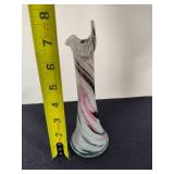 Handblown Art Glass Swung Stretch Swirl Vase