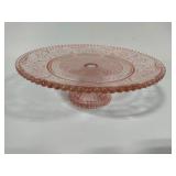 Pink Depression Glass Pedestal Cake Stand