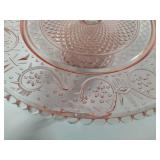 Pink Depression Glass Pedestal Cake Stand