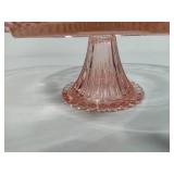 Pink Depression Glass Pedestal Cake Stand