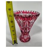Bohemian Crystal Cut Vase