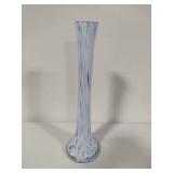 Blue & White Glass Art Vase