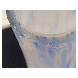Blue & White Glass Art Vase