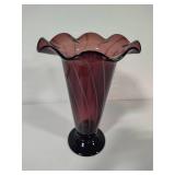 Fenton Ruffled Edge Art Glass Vase