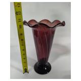 Fenton Ruffled Edge Art Glass Vase