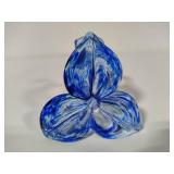 Hand Blown Lily & Art Glass Floral Paperweight