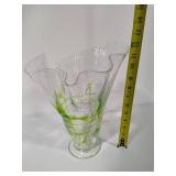 Cavalier Glass Art Spiral Ruffle Weaved Vase
