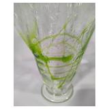 Cavalier Glass Art Spiral Ruffle Weaved Vase