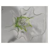 Cavalier Glass Art Spiral Ruffle Weaved Vase