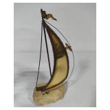 John Demott MCM Brass Sailboat Sculpture