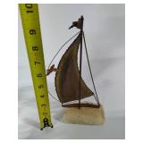 John Demott MCM Brass Sailboat Sculpture