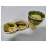 Irish Country Pottery Salt & Pepper Cellars & Chalice